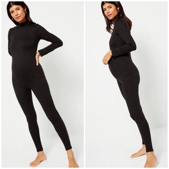 BUMP Suit Gigi Mock Neck Maternity Bodysuit in Black - Picture 2 of 12